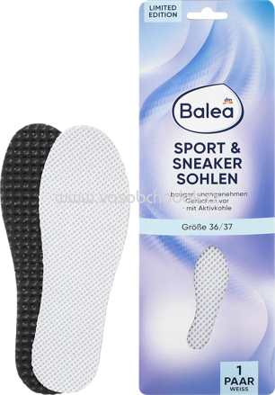 Balea Einlegesohlen Sport & Sneaker weiß, Gr. 36/37, 1 Paar, 2 St