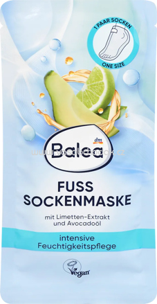 Balea Fußmaske Socken, intensive Feuchtigkeitspflege, 1 Paar, 2 St