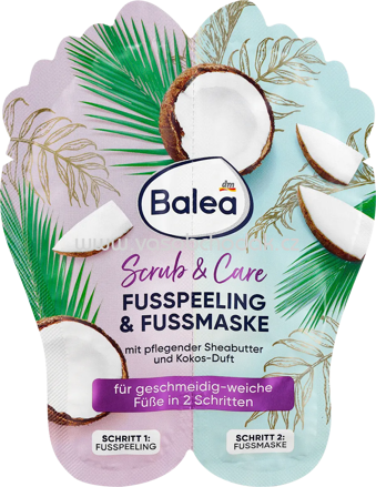 Balea Fußpeeling & Fußmaske Set, 2x10 ml, 20 ml