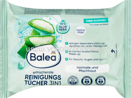 Balea Abschminktücher 3in1 erfrischend, 25 St