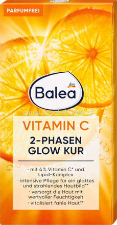 Balea Ampullen Glow Kur 2-Phasen Vitamen C, 14 ml