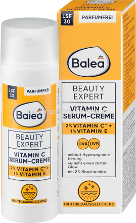 Balea Gesichtsserum Beauty Expert Vitamin C Serum-Creme LSF 30, 50 ml