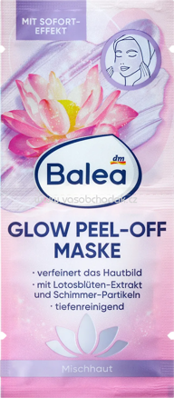 Balea Glow Peel- Off Maske, 2x8 ml, 16 ml