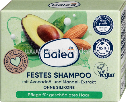 Balea Festes Shampoo Avocado Mandelmilch, 60 g