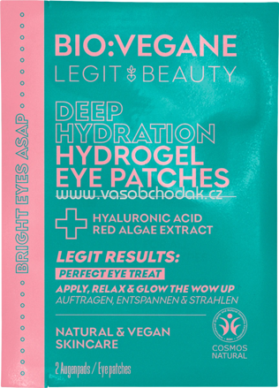 BIO VEGANE Augenpads Hydrogel Deep Hydration 1 Paar, 2 St