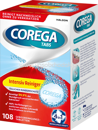 COREGA Gebissreiniger Tabs Intensiv Rundumschutz, 108 St