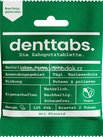 DENTTABS Zahnputztabletten mit Fluorid, 125 St