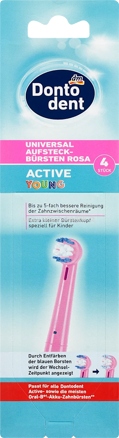 Dontodent Universal-Aufsteckbürsten Active Young rosa, 4 St