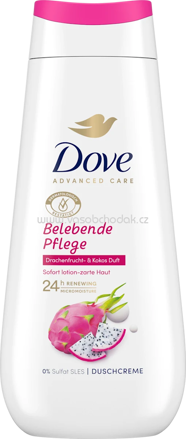 Dove Duschcreme Advanced Care Belebende Pflege, Drachenfrucht & Kokos Duft, 225 ml