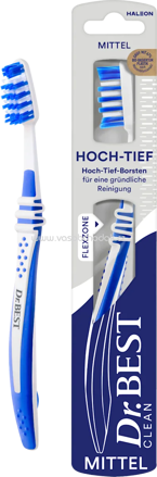 Dr. Best Zahnbürste Clean Hoch-Tief mittel, 1 St