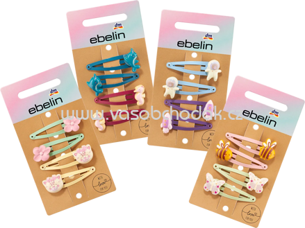 ebelin Haarclips mit verschiedenen Motiven, 4 St