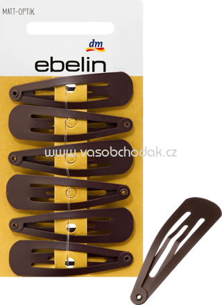ebelin Haarclips mittel braun, 6 St