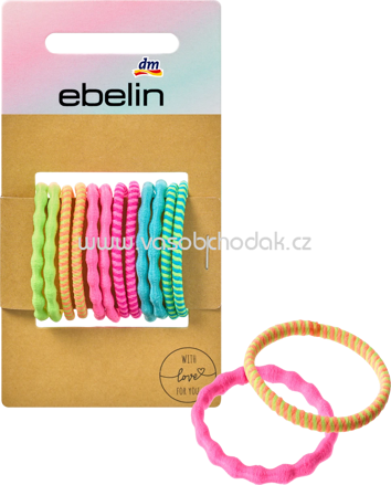  ebelin Haargummis gerafft, Farb-Mix, 12 St