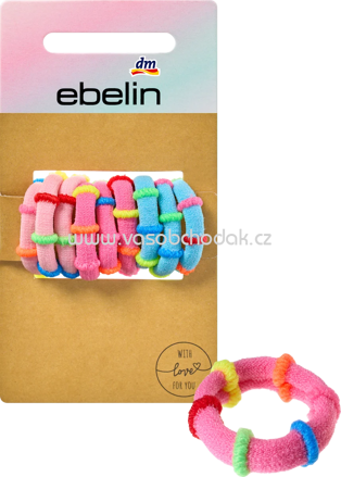 ebelin Haargummis gestreift bunt, 9 St