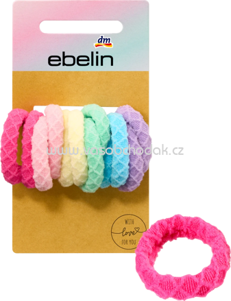 ebelin Haargummis Regenbogenfarben, 12 St