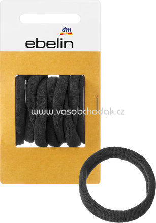 ebelin Haargummis weich, schwarz, 9 St