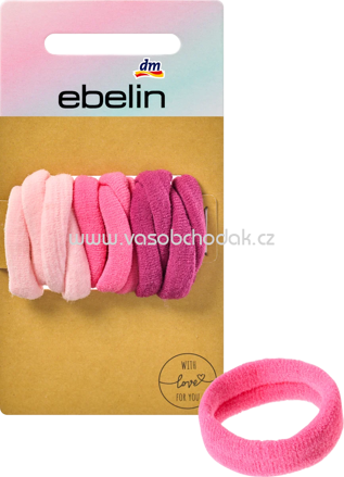 ebelin Haargummis weich mini, rosa, 12 St