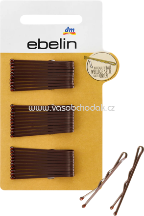 ebelin Haarschieber kurz braun, 30 St