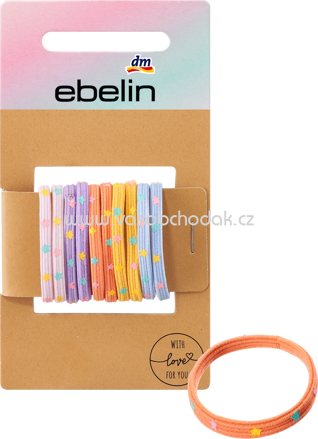 ebelin Kinder-Haargummis bunt mit Sternen, 10 St