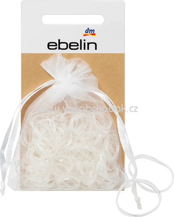 ebelin Mini-Haargummis in Organza-Säckchen transparent, 250 St