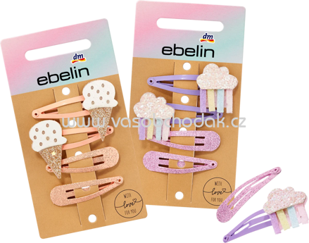 ebelin Haarclips Eis/Wolke, 4 St
