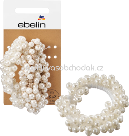 ebelin Haargummis mit Perlen, 2 St