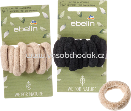 ebelin Haargummis weich, schwarz/blond, 9 St