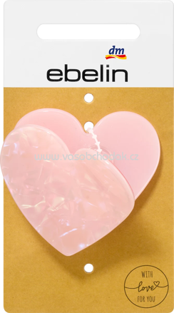 ebelin Haarklammer Herz rosa, 1 St