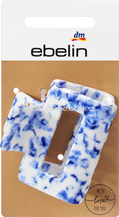 ebelin Haarklammer Keramik-Optik blau-weiß, 1 St