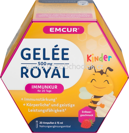 EMCUR Gelee Royal 500 Kinder Ampullen Erdbeere 20 St, 300 ml