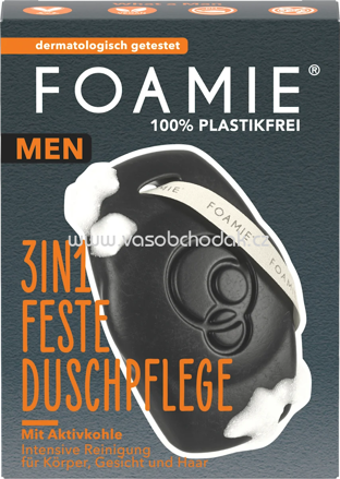 Foamie Festes Duschgel Men mit Aktivkohle 3in1, 90g