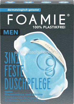 Foamie Festes Duschgel Men Wasserminze & Zitrone 3in1, 90g