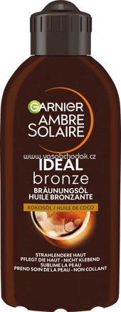 Garnier Ambre Solaire Bräunungsöl ideal bronze mit Kokosöl, 200 ml