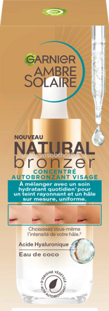 Garnier Ambre Solaire Selbstbräuner Konzentrat Gesicht Natural Bronzer, 30 ml