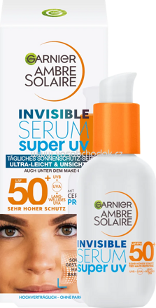 Garnier Ambre Solaire Sonnenfluid Gesicht super UV invisible Serum, LSF 50+, 30 ml