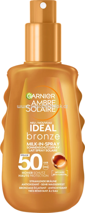 Garnier Ambre Solaire Sonnenspray ideal bronze milk-in Spray, LSF 50, 150 m