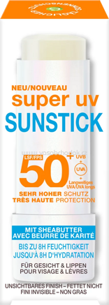 Garnier Ambre Solaire Sonnenstick Gesicht & Lippenpflege super UV mit Sheabutter, LSF 50, 9 ml