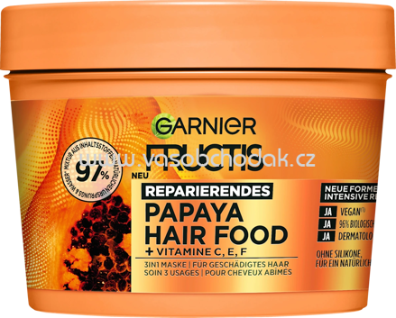 GARNIER FRUCTIS Haarkur Papaya Hair Food 3in1 Maske, 400 ml