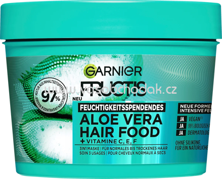 GARNIER FRUCTIS Haarmaske Aloe Vera Hair Food 3in1, trockenes Haar, 400 ml