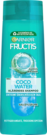 GARNIER FRUCTIS Shampoo Coco Water, fettiger Ansatz & trockene Spitzen, 400 ml