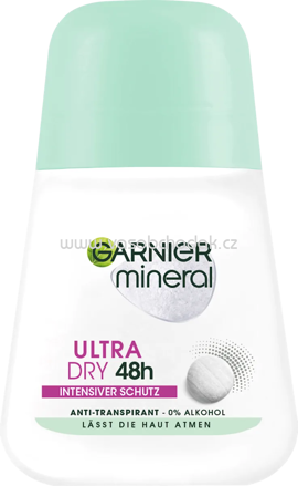 GARNIER mineral Antitranspirant Deo Roll-on Ultra Dry 48h, 50 ml