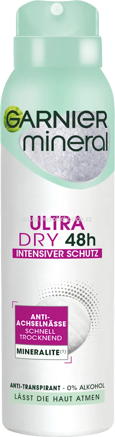 GARNIER mineral Antitranspirant Deospray Mineral Ultra Dry 48h, 150 ml