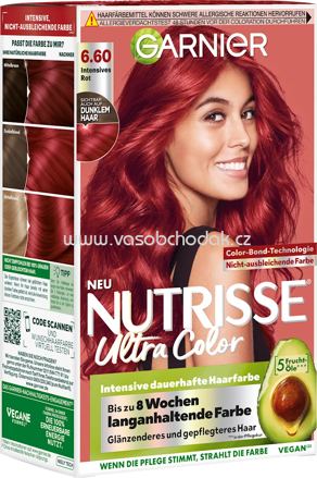 GARNIER NUTRISSE Haarfarbe Ultra Color 6.60 Intensives Rot, 1 St
