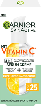 Garnier Skin Active Gesichtsserum-Creme 2in1 Vitamin C, LSF 25, 50 ml