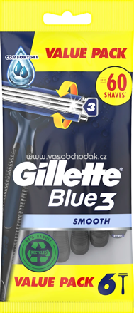 Gillette Einwegrasierer, Blue3 Smooth, 6 St