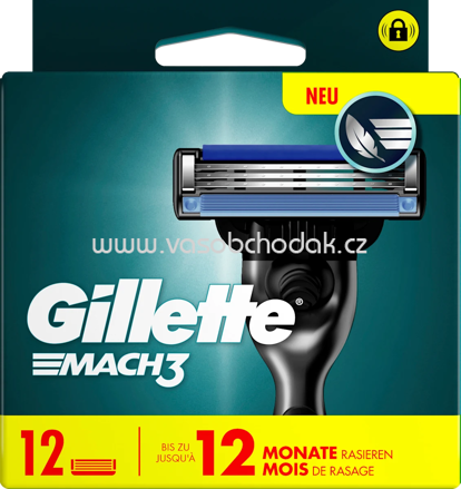 Gillette Rasierklingen, Mach3, 12 St