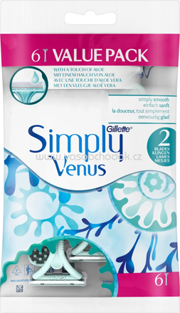 Gillette Venus Einwegrasierer, Simply Venus, 6 St