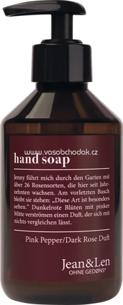 Jean&Len Flüssigseife pink pepper & dark rose, 250 ml