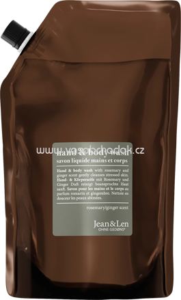 Jean&Len Flüssigseife rosemary & ginger, Rosmarin & Ingwer, Nachfüllpack, 1,5 l