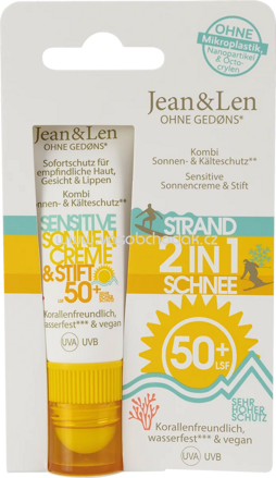 Jean&Len Sonnenschutz Kombi Gesicht Creme & Stift, LSF 50+, 1 St